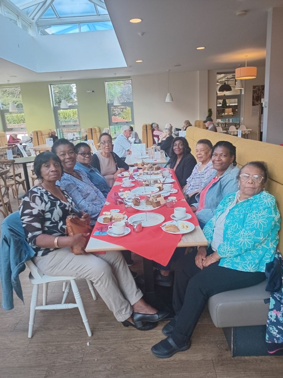 Group afternoon tea celebration for Stitch Craft N Knit members after finishing their baskets